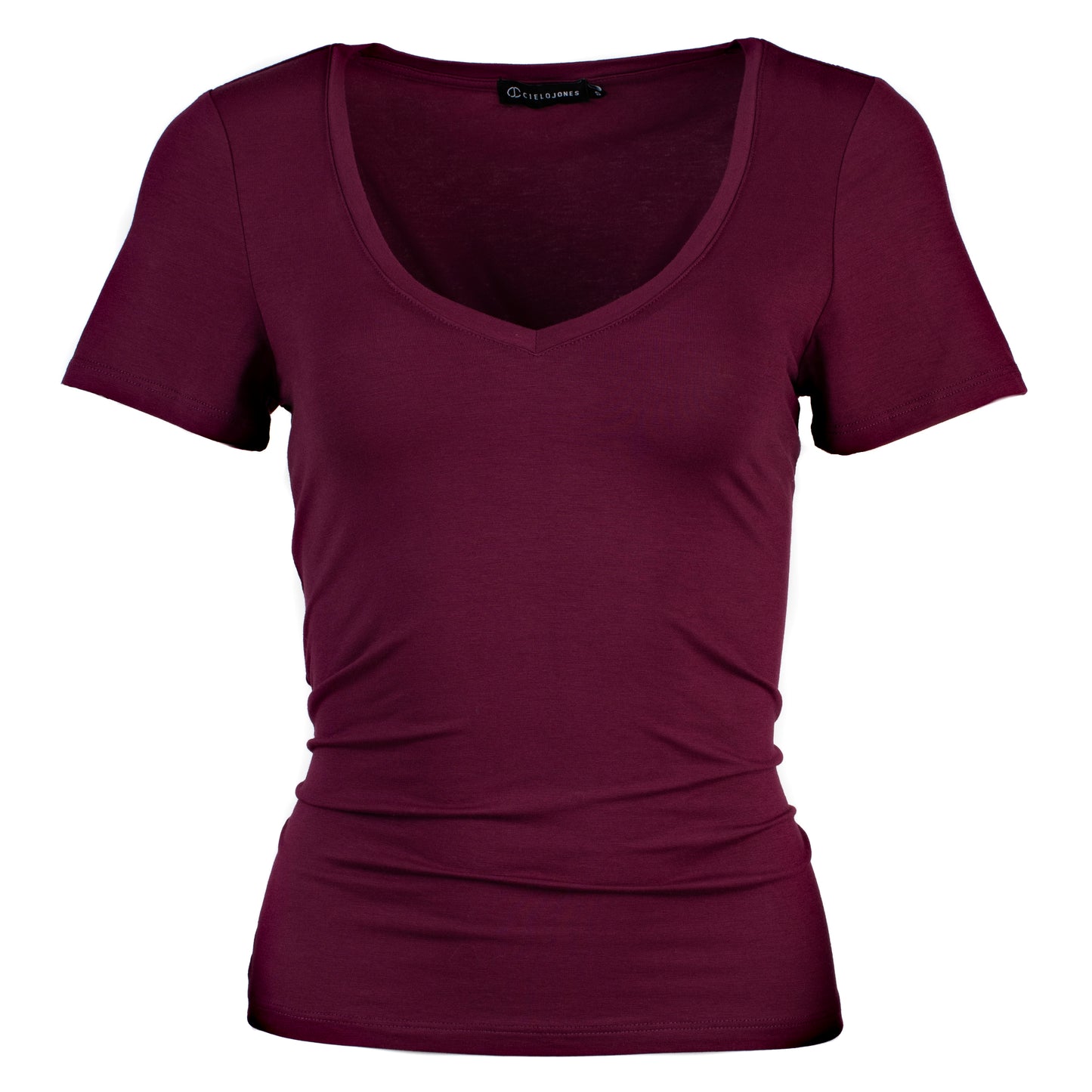 Ruth - V-neck Tee - Maroon