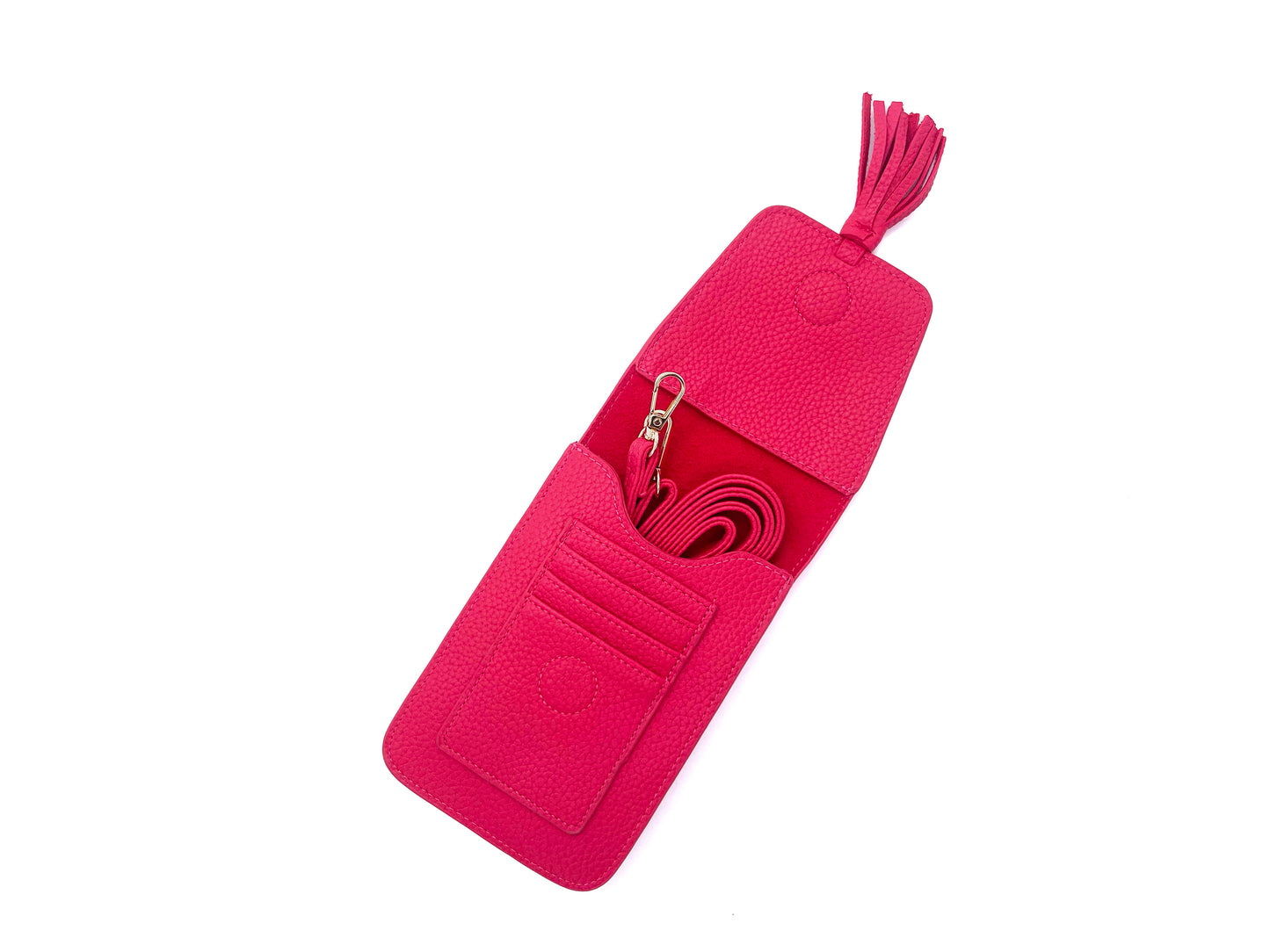 Phone Bag w/ Tassel-Hot Pink