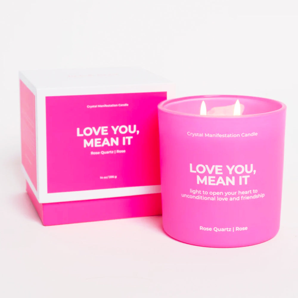 Love You, Mean It Crystal Candle