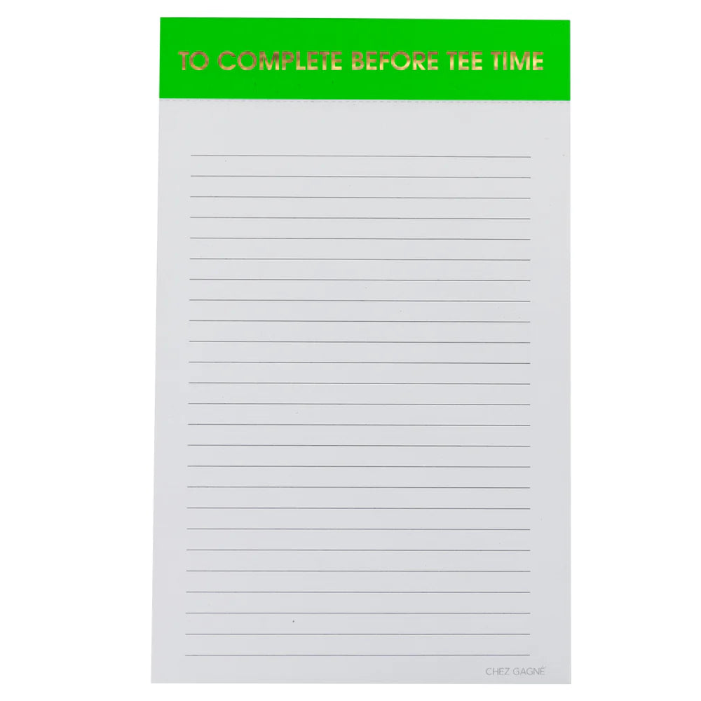 "To Complete Before Tee Time" - Emerald Notepad