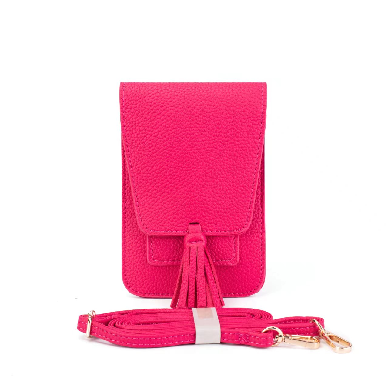 Phone Bag w/ Tassel-Hot Pink