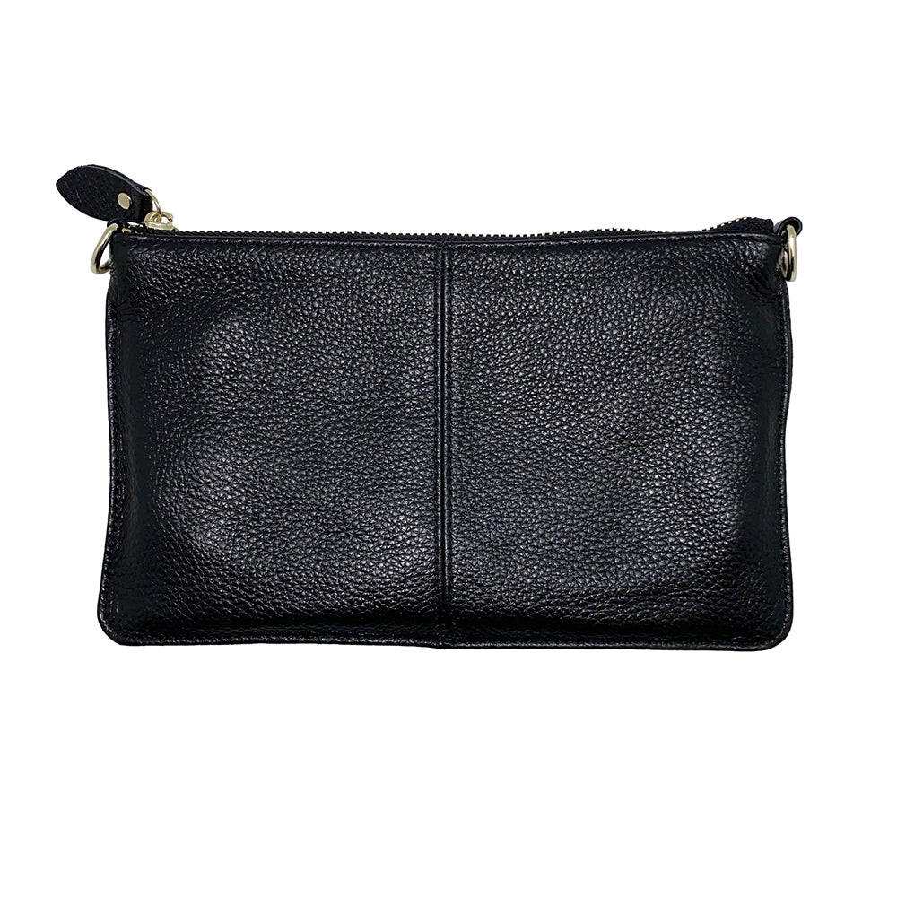 Black Leather Wristlet