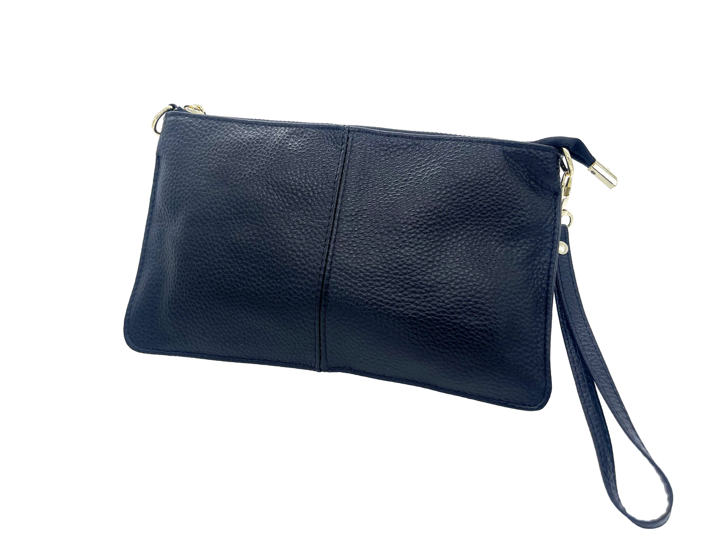 Black Leather Wristlet