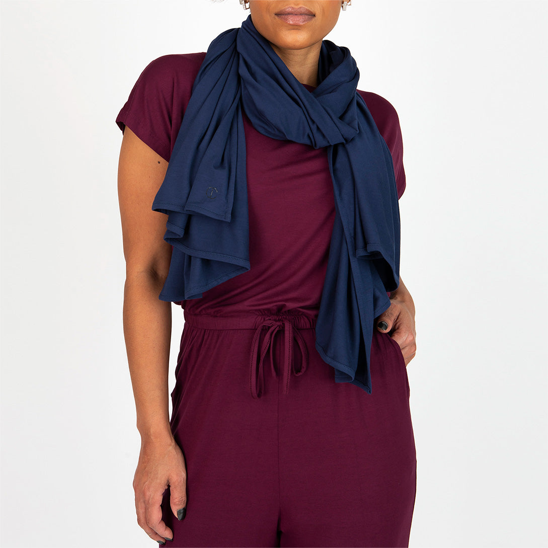 Mae - Navy Scarf