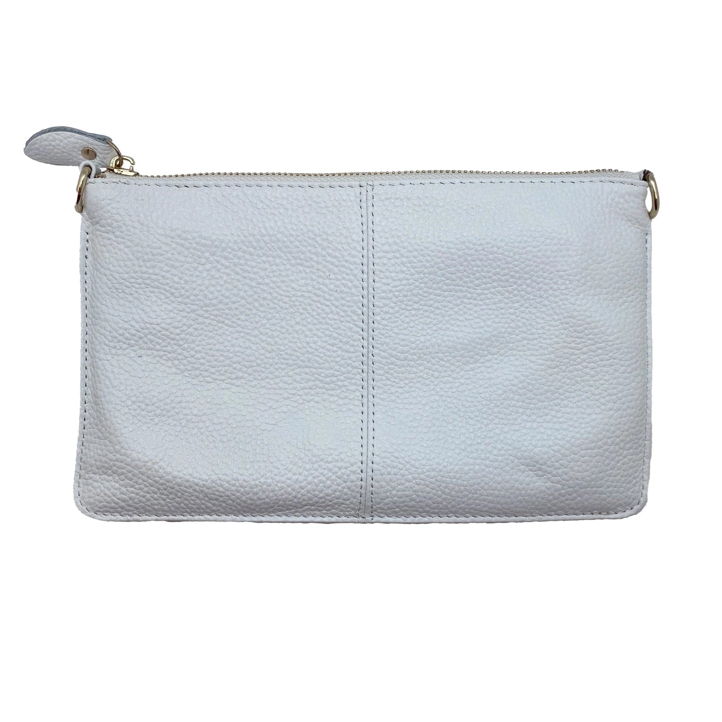 White Leather Wristlet